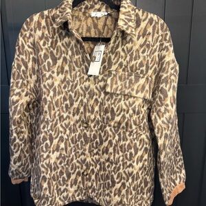 THML NWT Leopard Print Button-Up Jacket